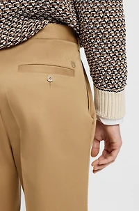 Relaxed-fit cropped pants stretch-cotton twill
