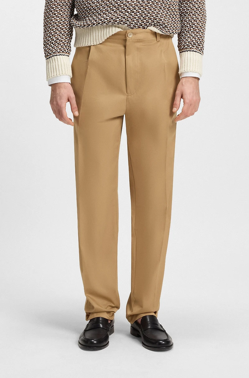 Relaxed-fit cropped pants stretch-cotton twill