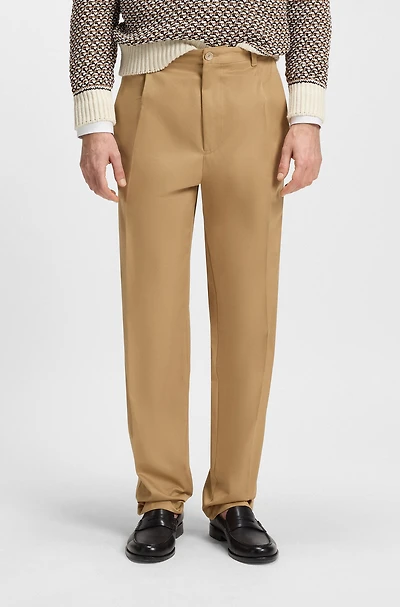 Relaxed-fit cropped pants stretch-cotton twill