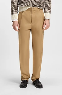Relaxed-fit cropped pants stretch-cotton twill
