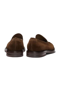 Leather-piped loafers suede