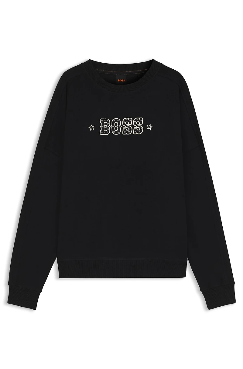 Cotton-terry sweatshirt with logo detail
