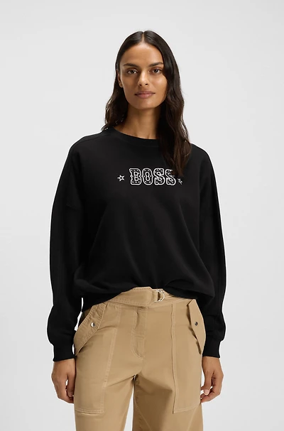 Cotton-terry sweatshirt with logo detail