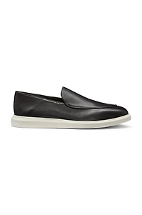 Leather loafers with rubber outsole