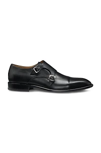 Leather monk shoes with double strap