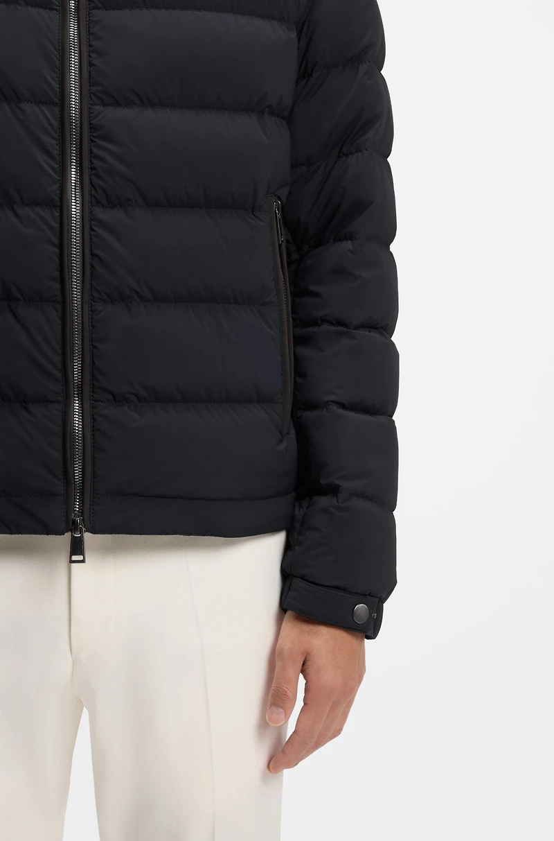 Down-filled jacket with water-repellent finish