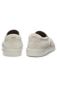 Gary slip-on trainers with woven and plain suede