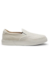 Gary slip-on trainers with woven and plain suede