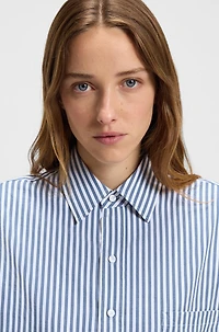 Cotton blouse with vertical stripes