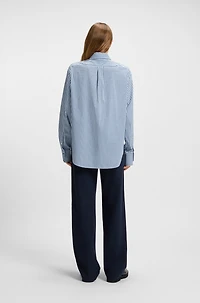 Cotton blouse with vertical stripes