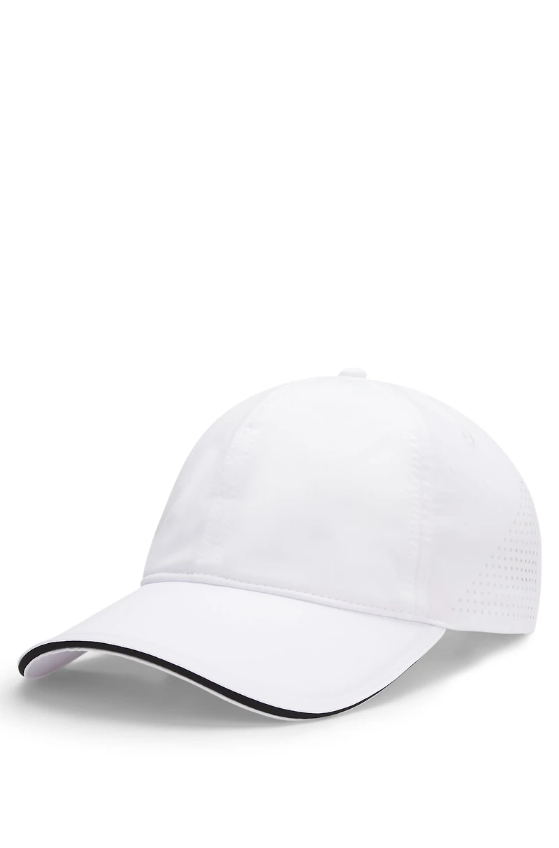 Gloss-logo cap in taffeta