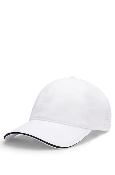Gloss-logo cap in taffeta