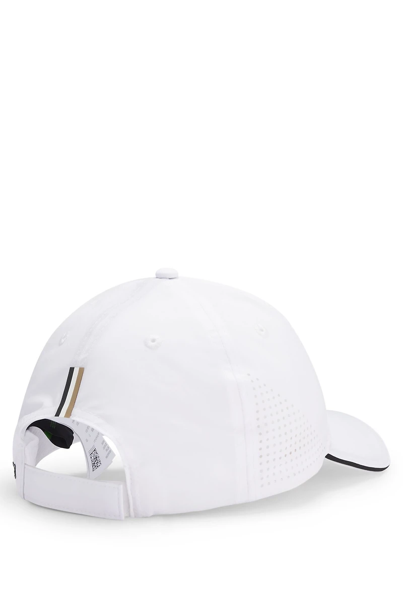 Gloss-logo cap in taffeta