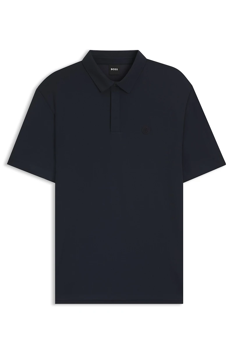 Performance polo shirt with Double B monogram trim