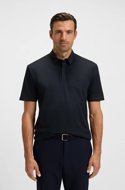 Performance polo shirt with Double B monogram trim
