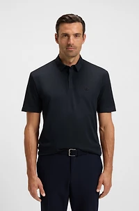 Performance polo shirt with Double B monogram trim