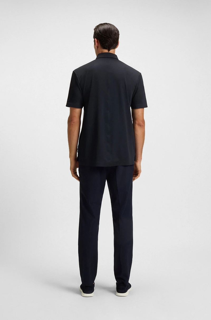 Performance polo shirt with Double B monogram trim