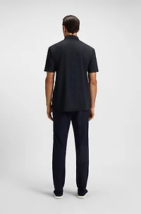 Performance polo shirt with Double B monogram trim