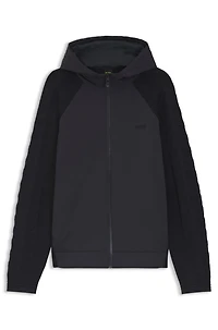 Zip-up hoodie with tonal textured jacquard