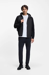 Zip-up hoodie with tonal textured jacquard