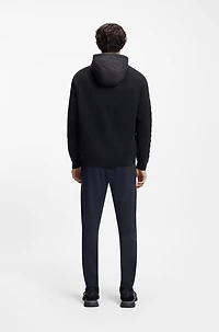 Zip-up hoodie with tonal textured jacquard