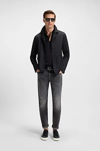 Low-top trainers grained faux leather