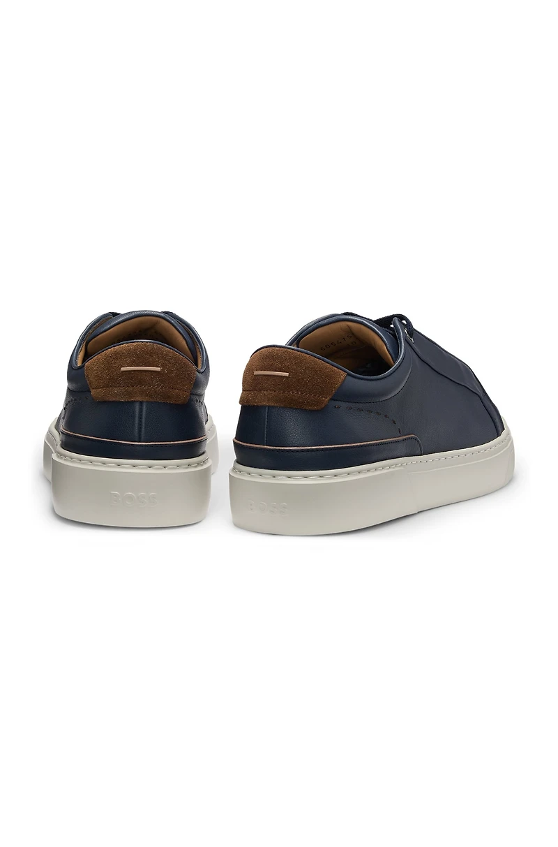 Gary leather trainers with suede backtab