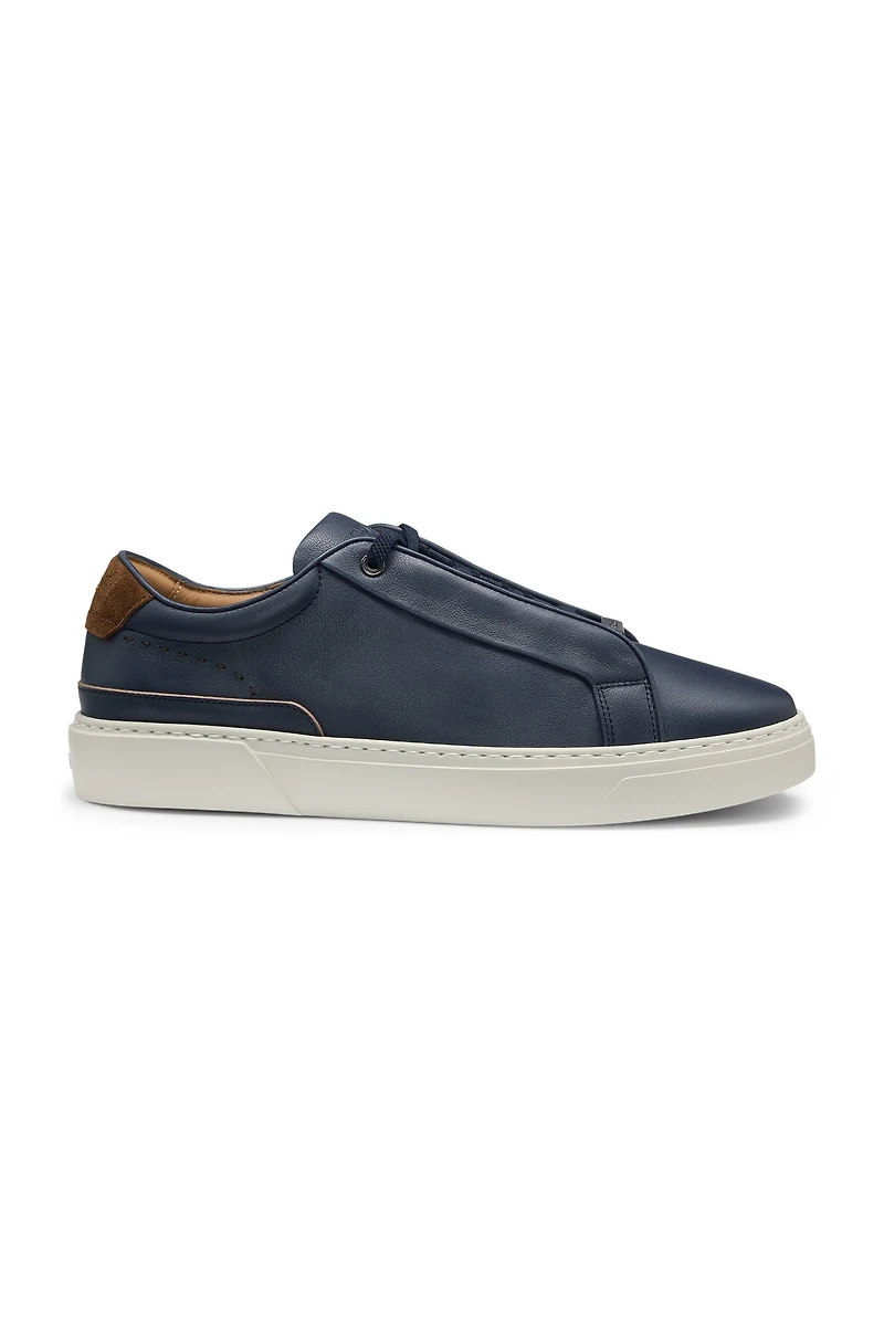 Gary leather trainers with suede backtab