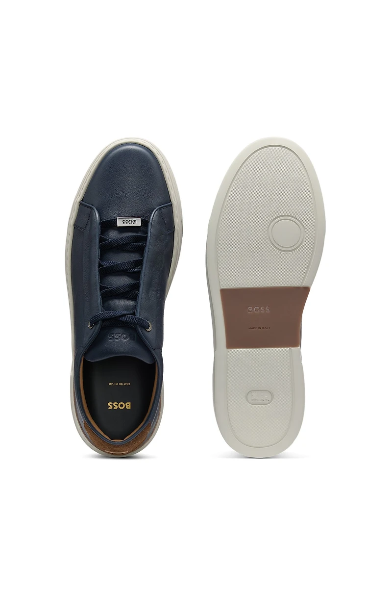 Gary leather trainers with suede backtab
