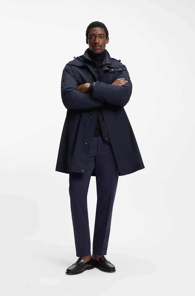 Padded-inner jacket with water-repellent finish