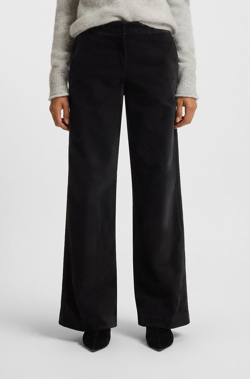 Straight-leg trousers stretch-cotton velvet