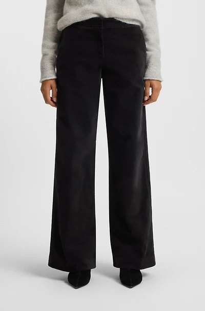 Straight-leg trousers stretch-cotton velvet