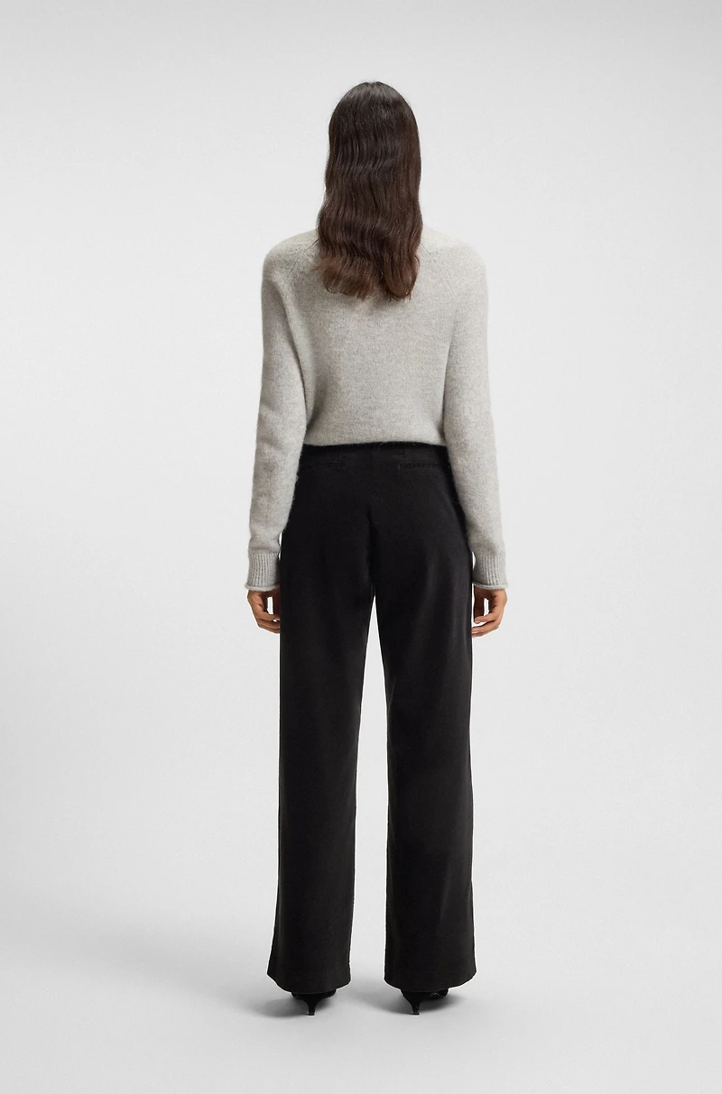 Straight-leg trousers stretch-cotton velvet