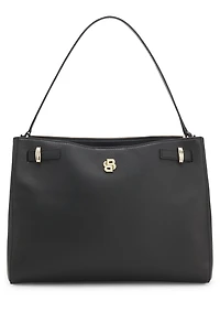 Leather tote bag with Double B monogram