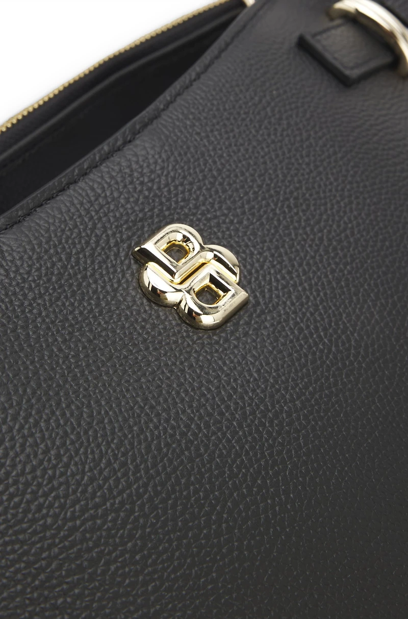 Leather tote bag with Double B monogram