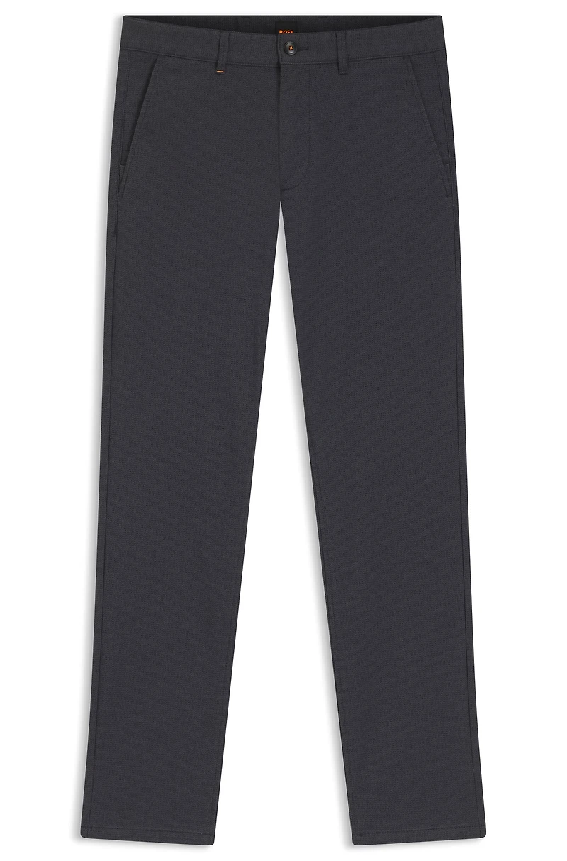 Patterned slim-fit trousers stretch fabric