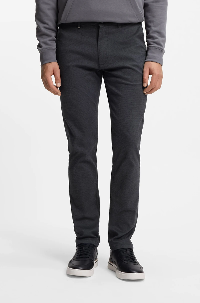 Patterned slim-fit trousers stretch fabric
