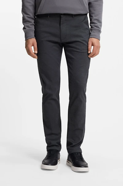 Patterned slim-fit trousers stretch fabric