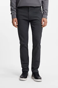 Patterned slim-fit trousers stretch fabric