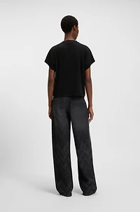 Crystal-artwork T-shirt cotton jersey