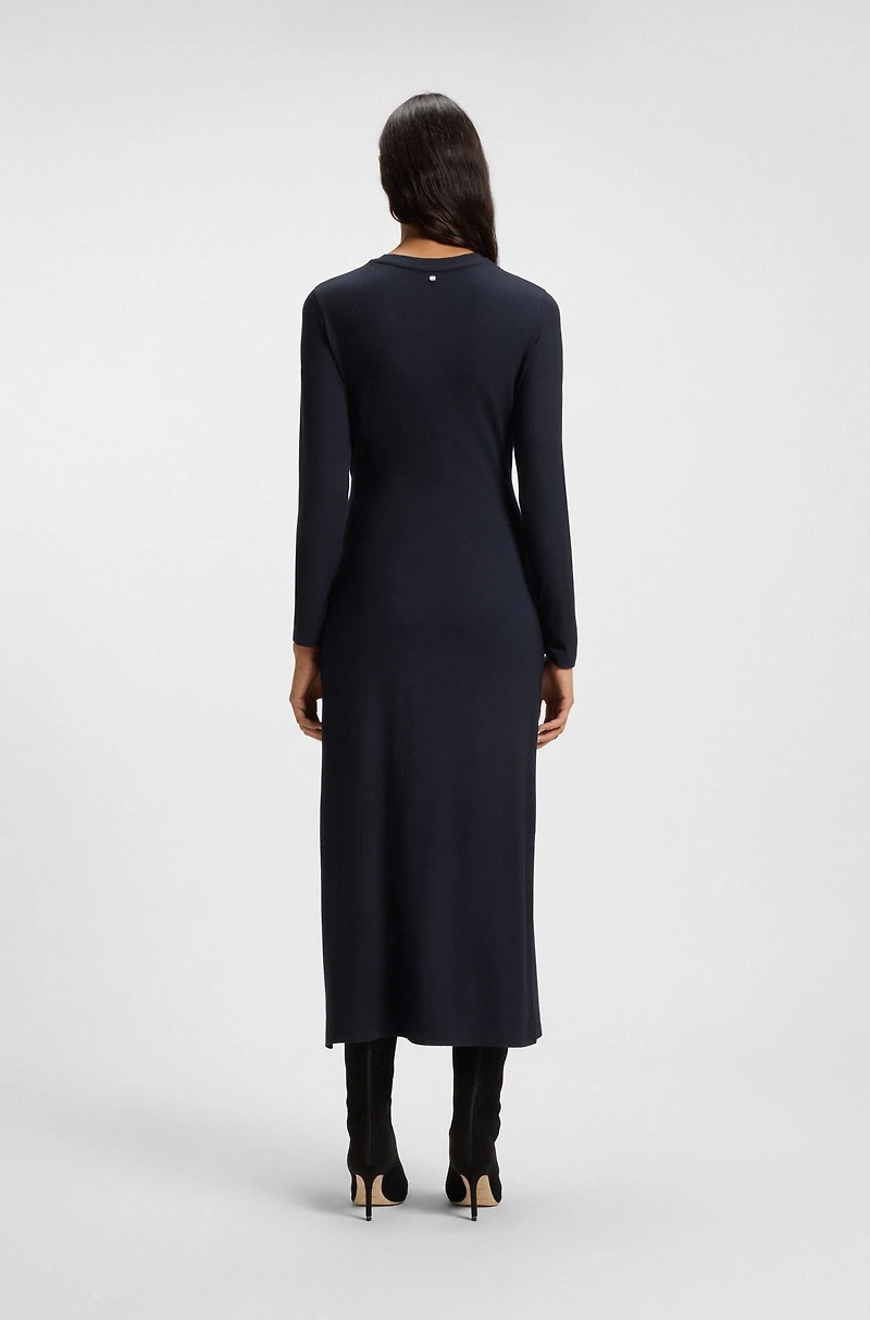 Stretch-jersey dress with knotted waist detail