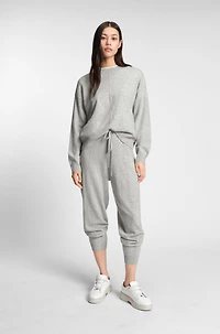 Cashmere tracksuit bottoms with cuffed hems