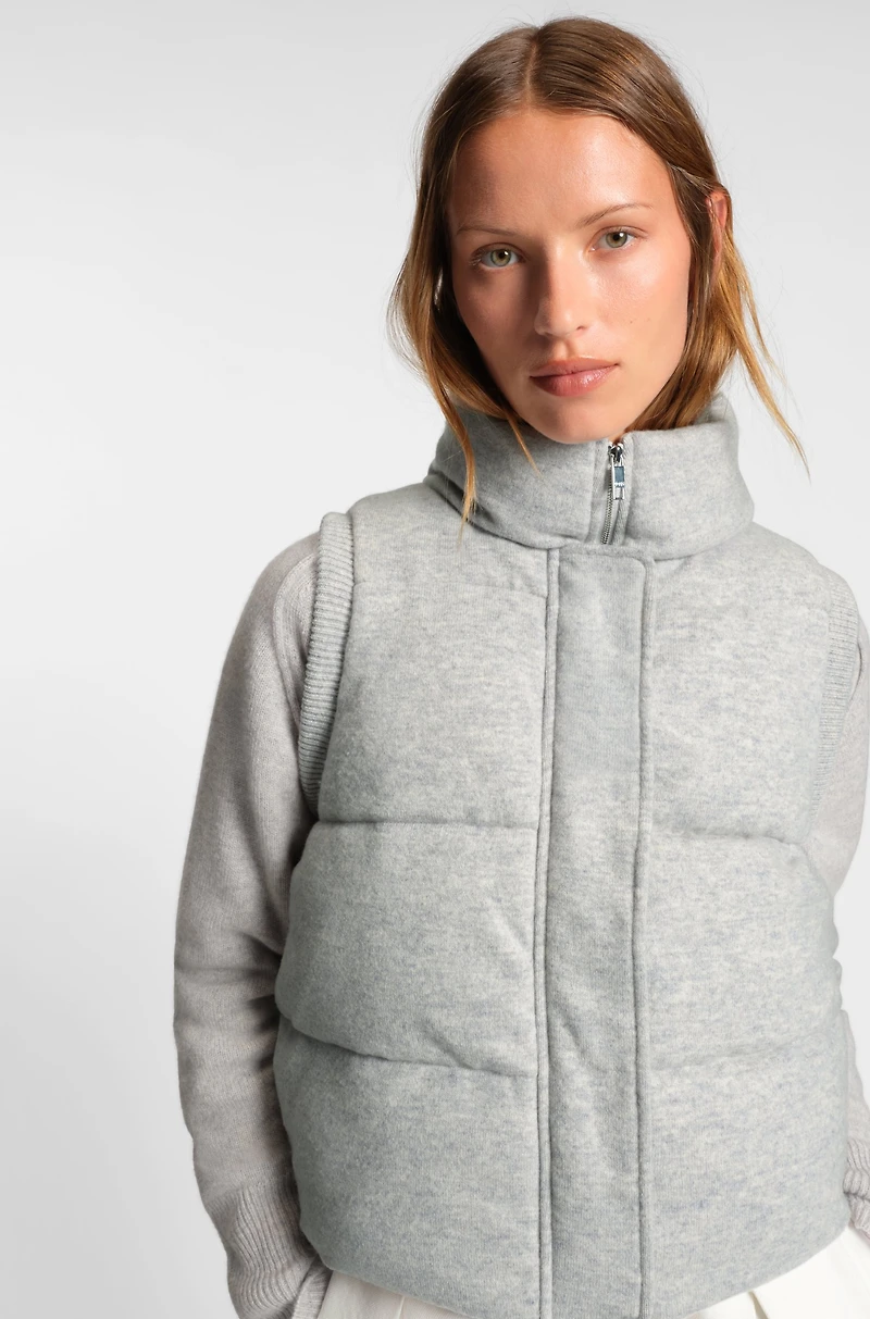 Padded gilet virgin wool and cashmere