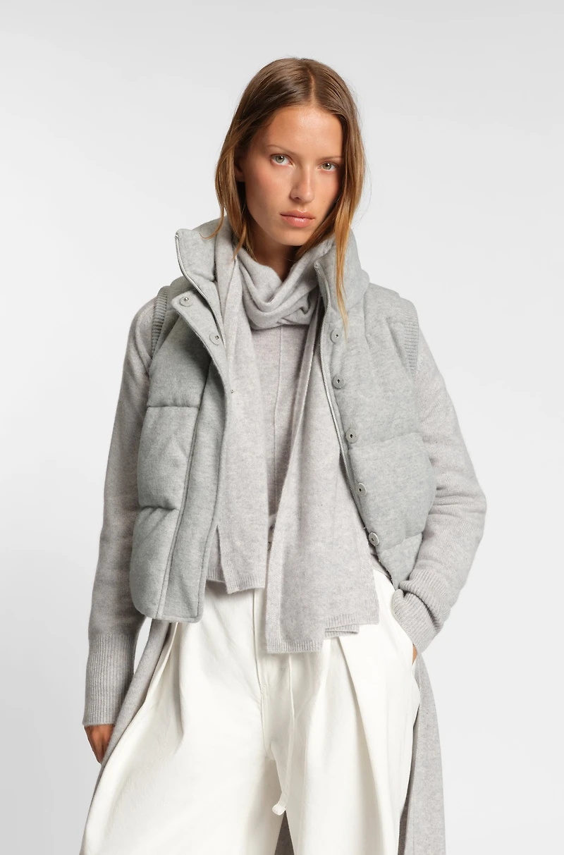 Padded gilet virgin wool and cashmere