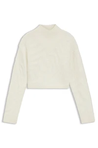 Cropped wool-blend sweater with layered neckline