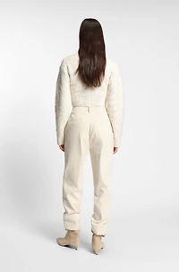 Cropped wool-blend sweater with layered neckline