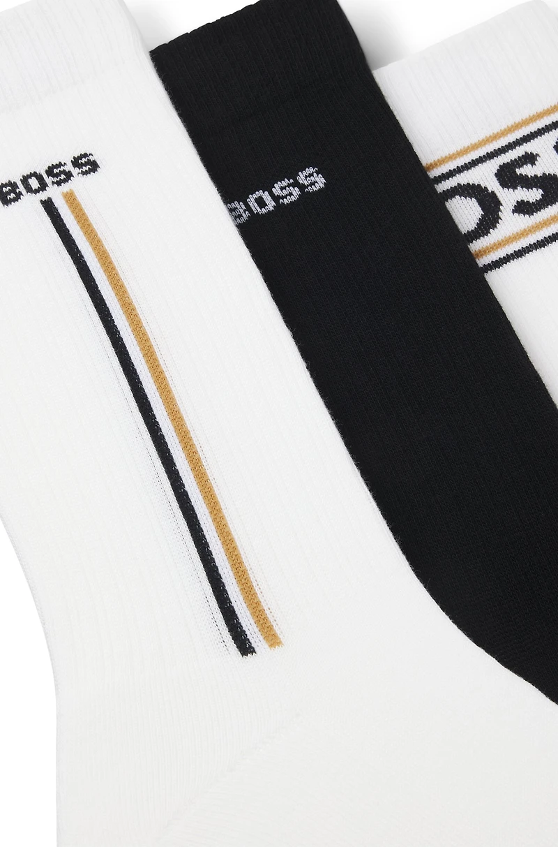 Three-pack of logo-detail socks in a short length