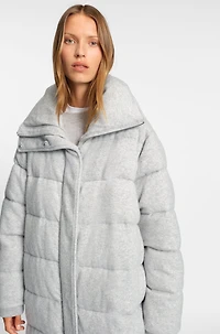 Padded coat virgin wool and cashmere