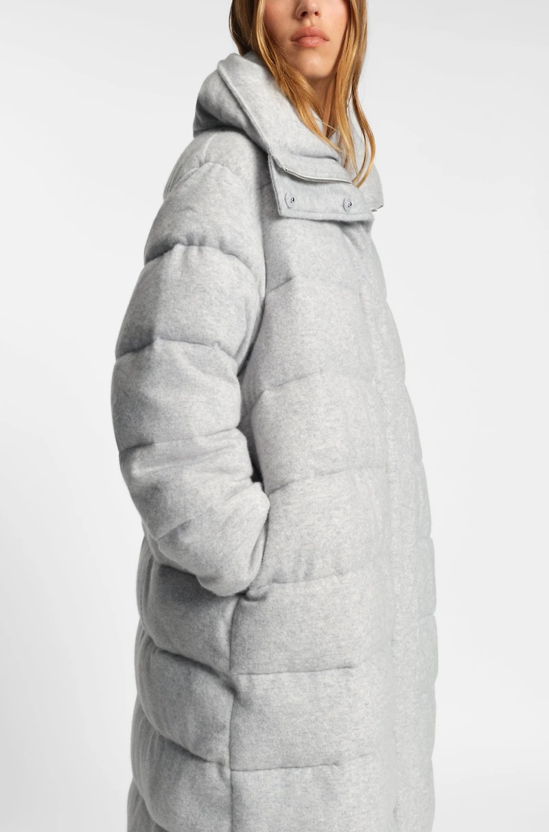 Padded coat virgin wool and cashmere