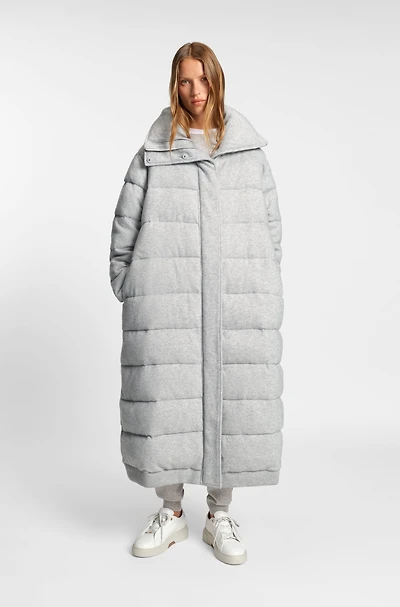 Padded coat virgin wool and cashmere